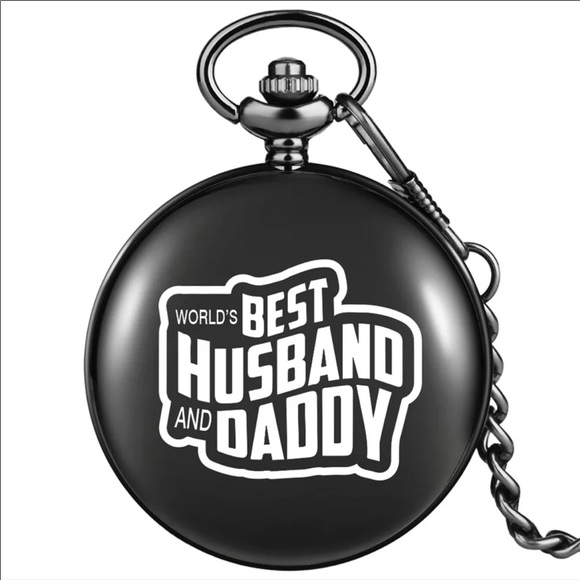 NEW Black Men’s Pocket Watch Necklace - Picture 6 of 6